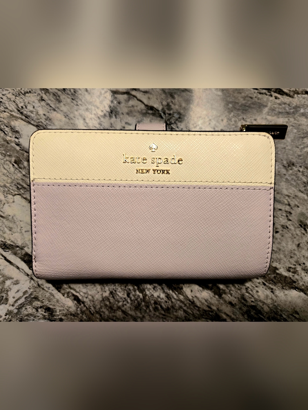 Kate Spade Madison Saffiano Leather Medium Bifold Wallet in Lilac
